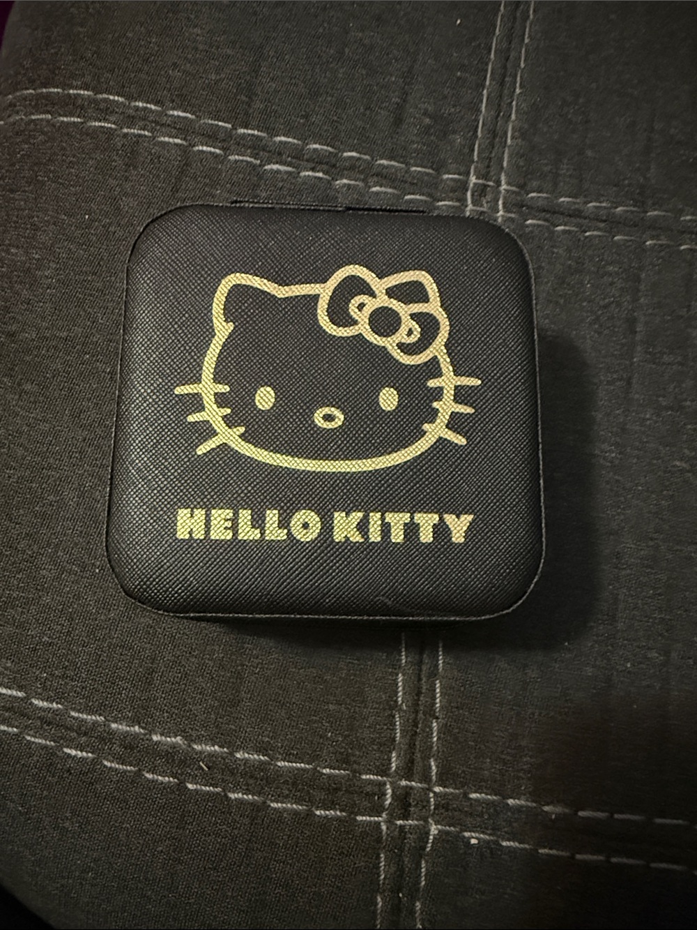 Hello Kitty Black and Gold Compact Accessory Case